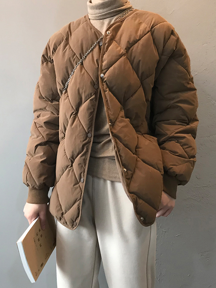 300斤大码女装羽绒棉服女胖mm短款2025新款菱格时尚冬装棉衣外套 - 图2