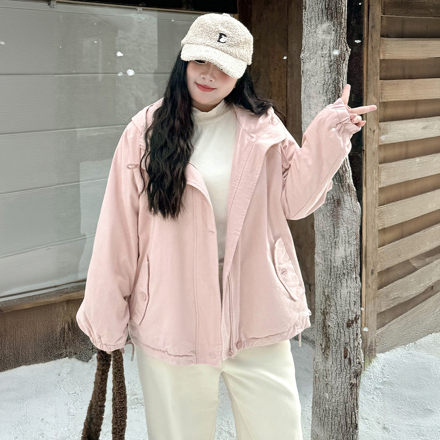 300斤大码女装胖mm温柔甜美风羽绒棉服女秋冬加厚ins韩版夹棉外套 - 图1