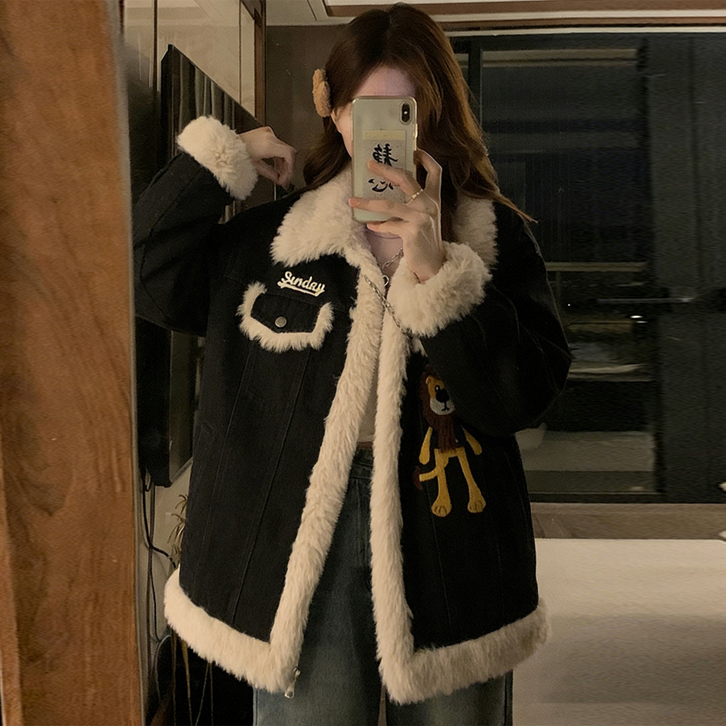 300斤大码女装美式卡通刺绣加厚棉服女胖mm宽松百搭保暖牛仔外套,淘宝优惠券,粉丝福利购,淘宝优惠卷