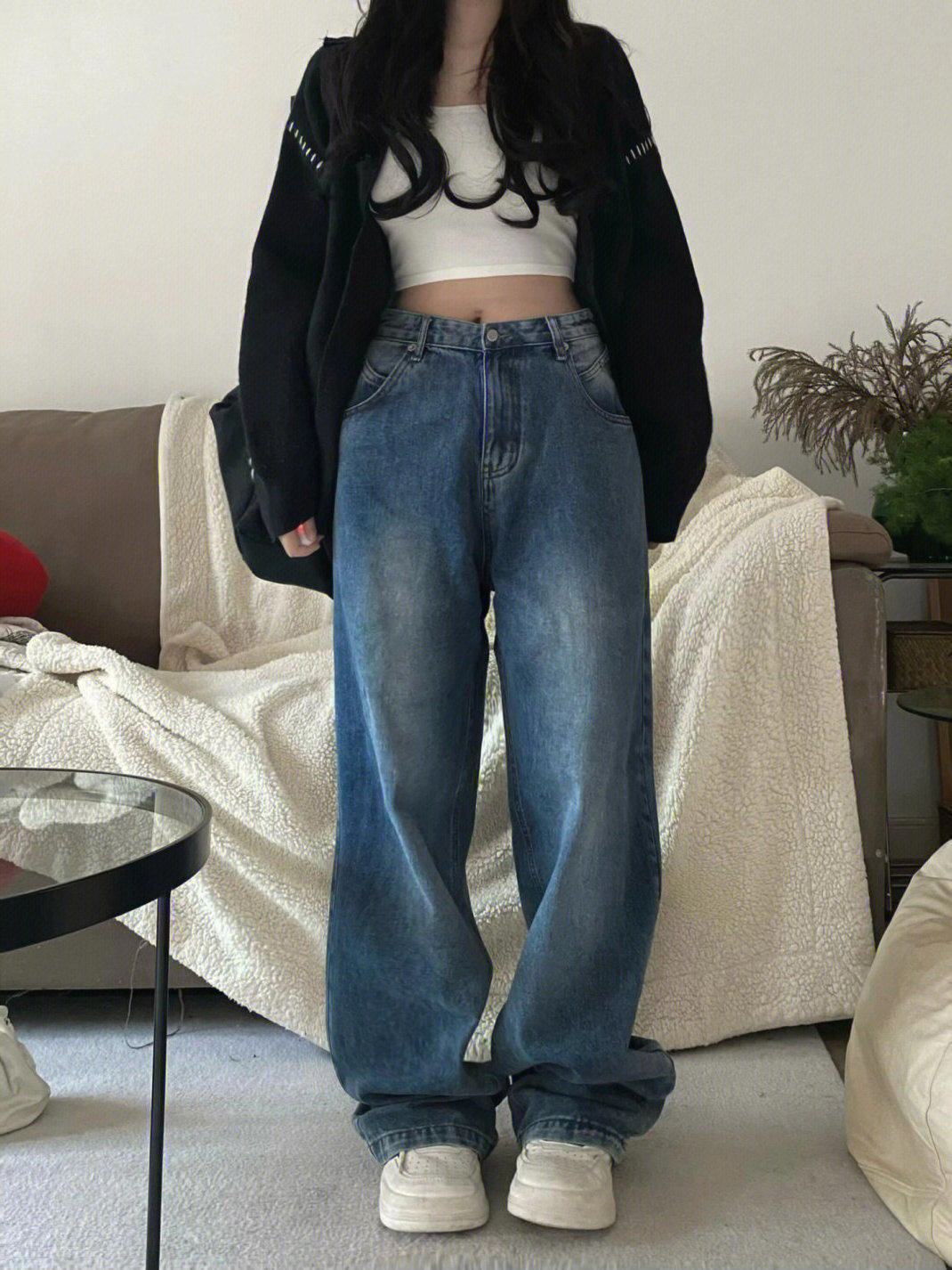 特大码女装阔腿牛仔裤女春秋新款200斤胖mm宽松显瘦直筒裤子,淘宝优惠券,粉丝福利购,淘宝优惠卷