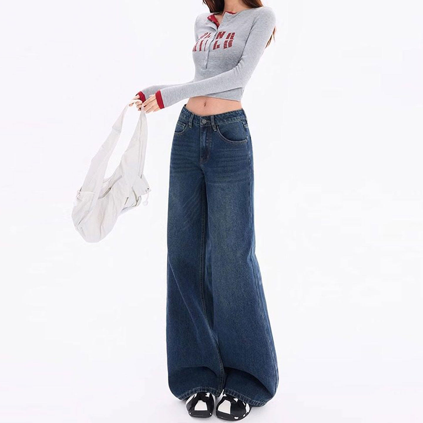 特大码女装胖mm深蓝色阔腿牛仔裤女2026新款高腰显瘦宽松直筒裤子,淘宝优惠券,粉丝福利购,淘宝优惠卷