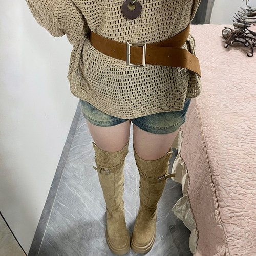 胖mm巨显瘦穿搭弹力牛仔短裤女特大码今年流行的爆款a字阔腿热裤 - 图3