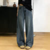 Plus size fat mm Korean style loose student jeans women's pants