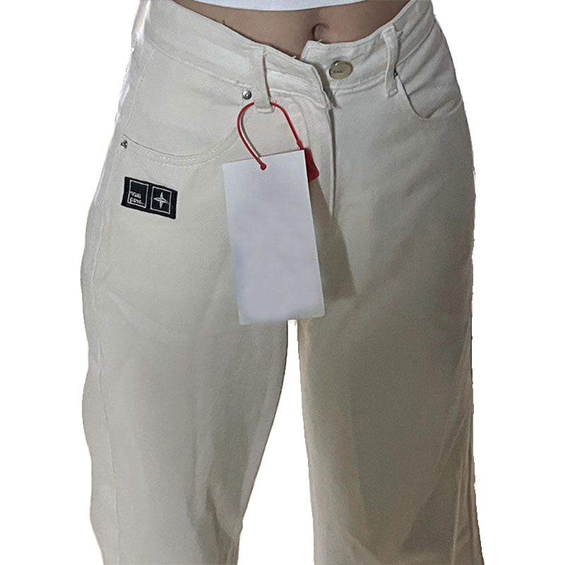 胖mm米白色直筒牛仔裤女秋冬大码女装版型超好看的裤子学生阔腿裤,淘宝优惠券,粉丝福利购,淘宝优惠卷