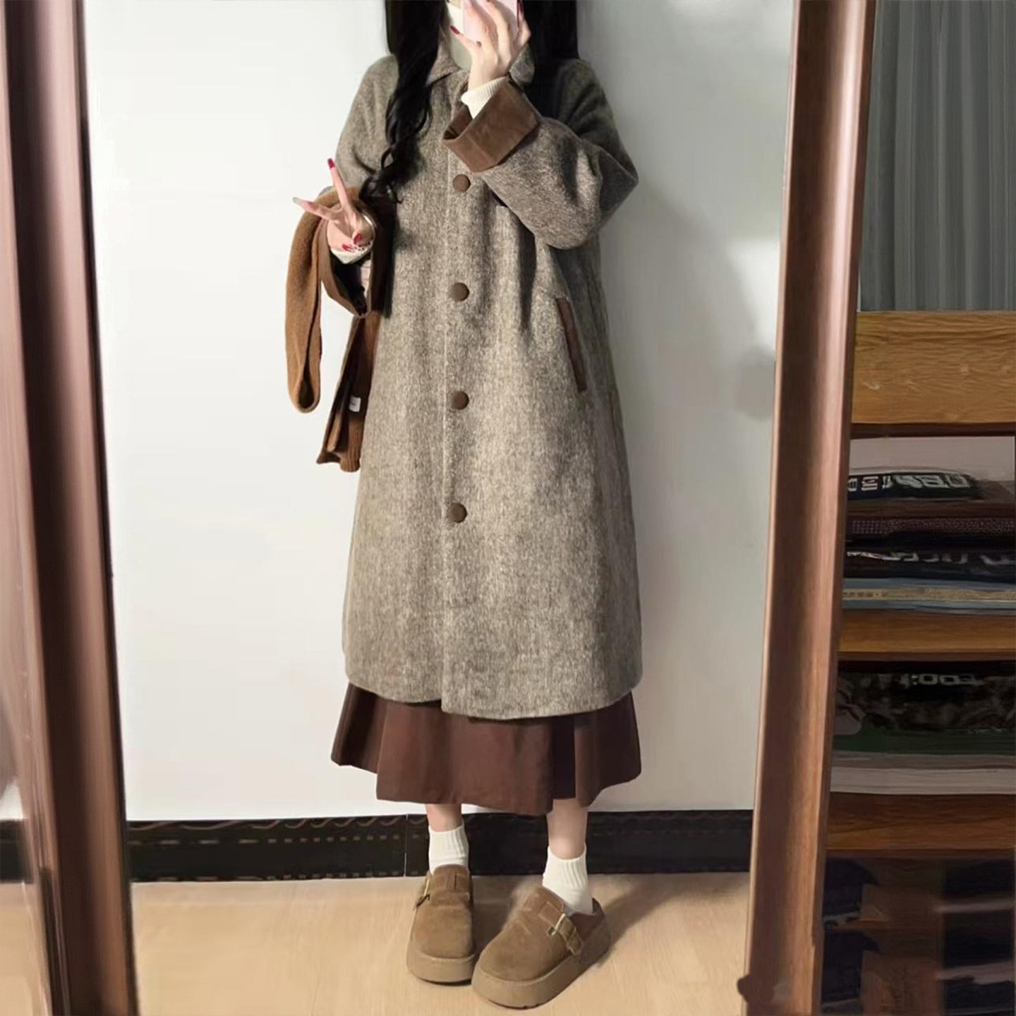 大码女装韩系学院风保暖毛呢外套女胖mm学生显瘦加厚中长款呢大衣,淘宝优惠券,粉丝福利购,淘宝优惠卷