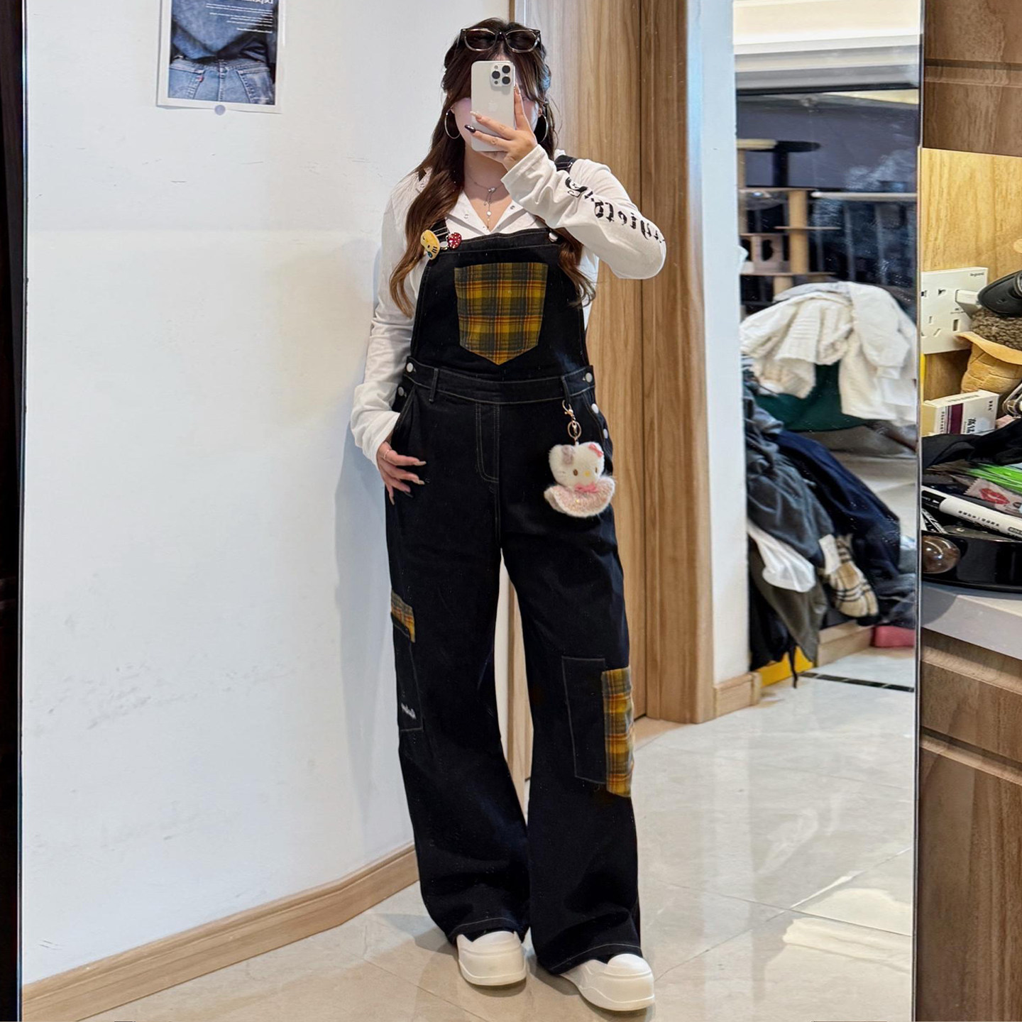 300斤大码女装美式高街甜酷风牛仔背带裤女胖mm显瘦工装连体长裤,淘宝优惠券,粉丝福利购,淘宝优惠卷