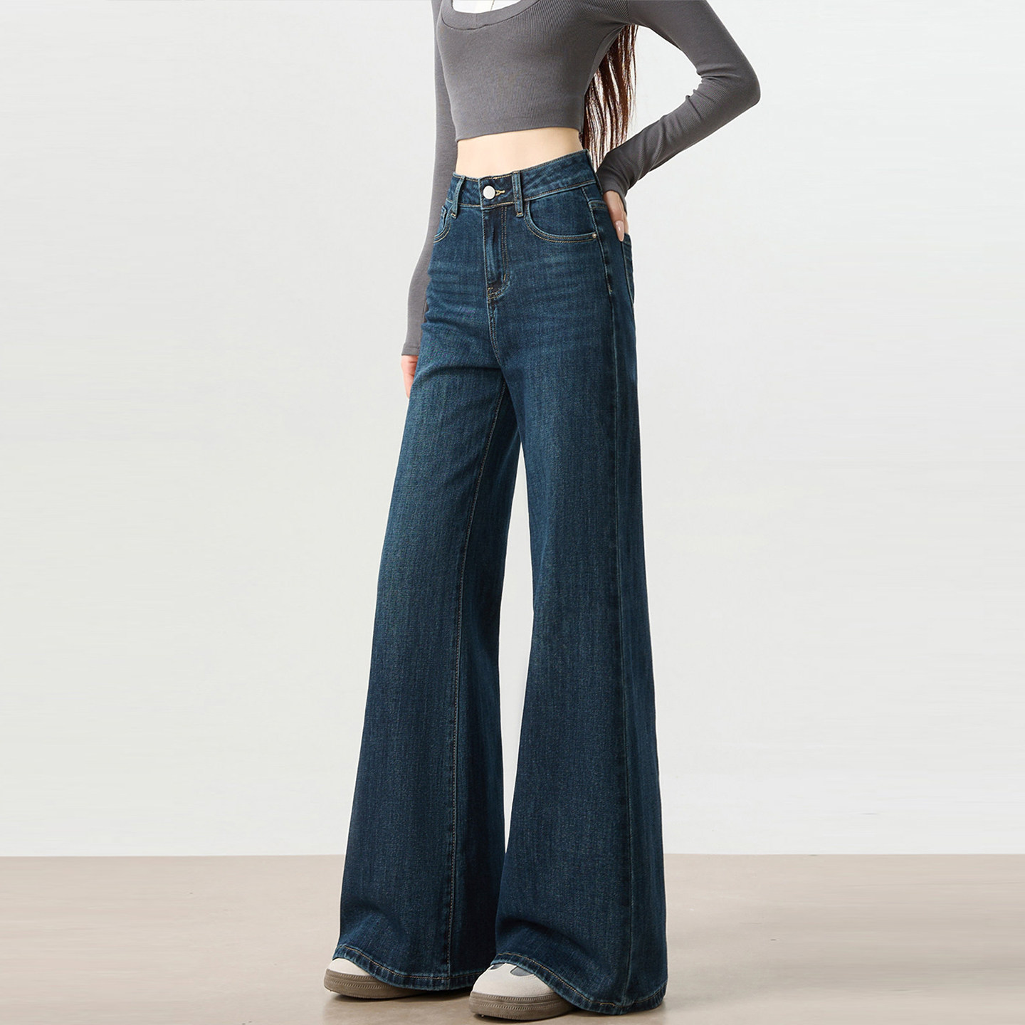 300斤特大码女装高腰宽松阔腿牛仔裤女胖mm梨型身材显瘦微喇裤子,淘宝优惠券,粉丝福利购,淘宝优惠卷