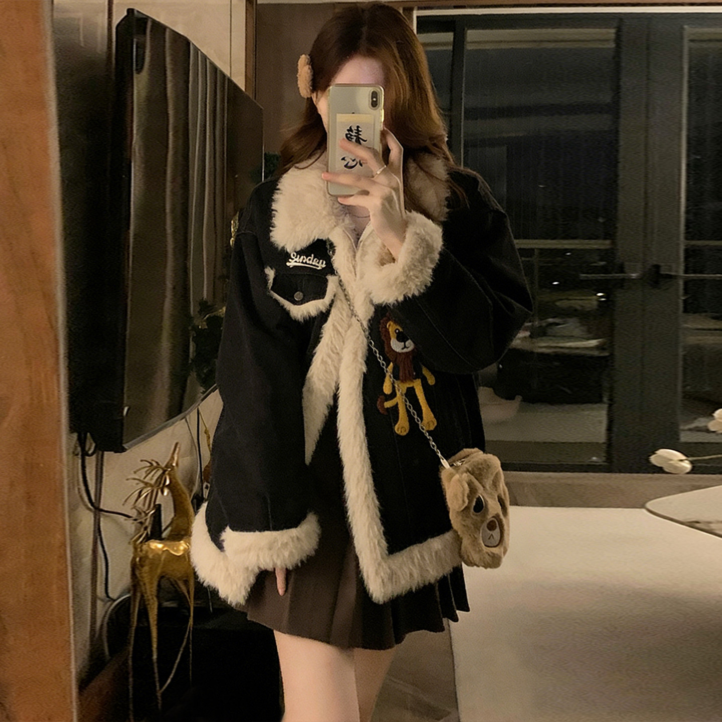 300斤大码女装美式卡通刺绣加厚棉服女胖mm宽松百搭保暖牛仔外套,淘宝优惠券,粉丝福利购,淘宝优惠卷