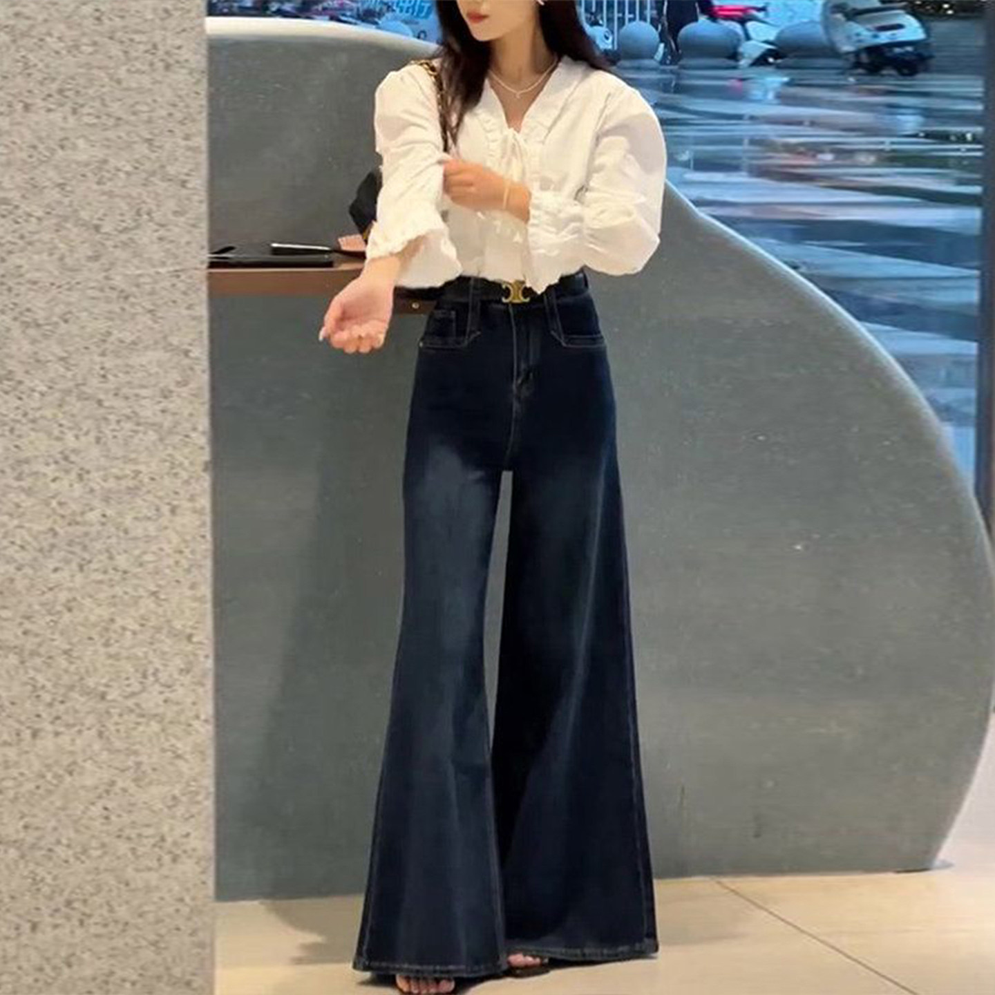 300斤大码女装胖mm高街辣妹风微喇牛仔裤女高腰显瘦垂感喇叭裤子,淘宝优惠券,粉丝福利购,淘宝优惠卷