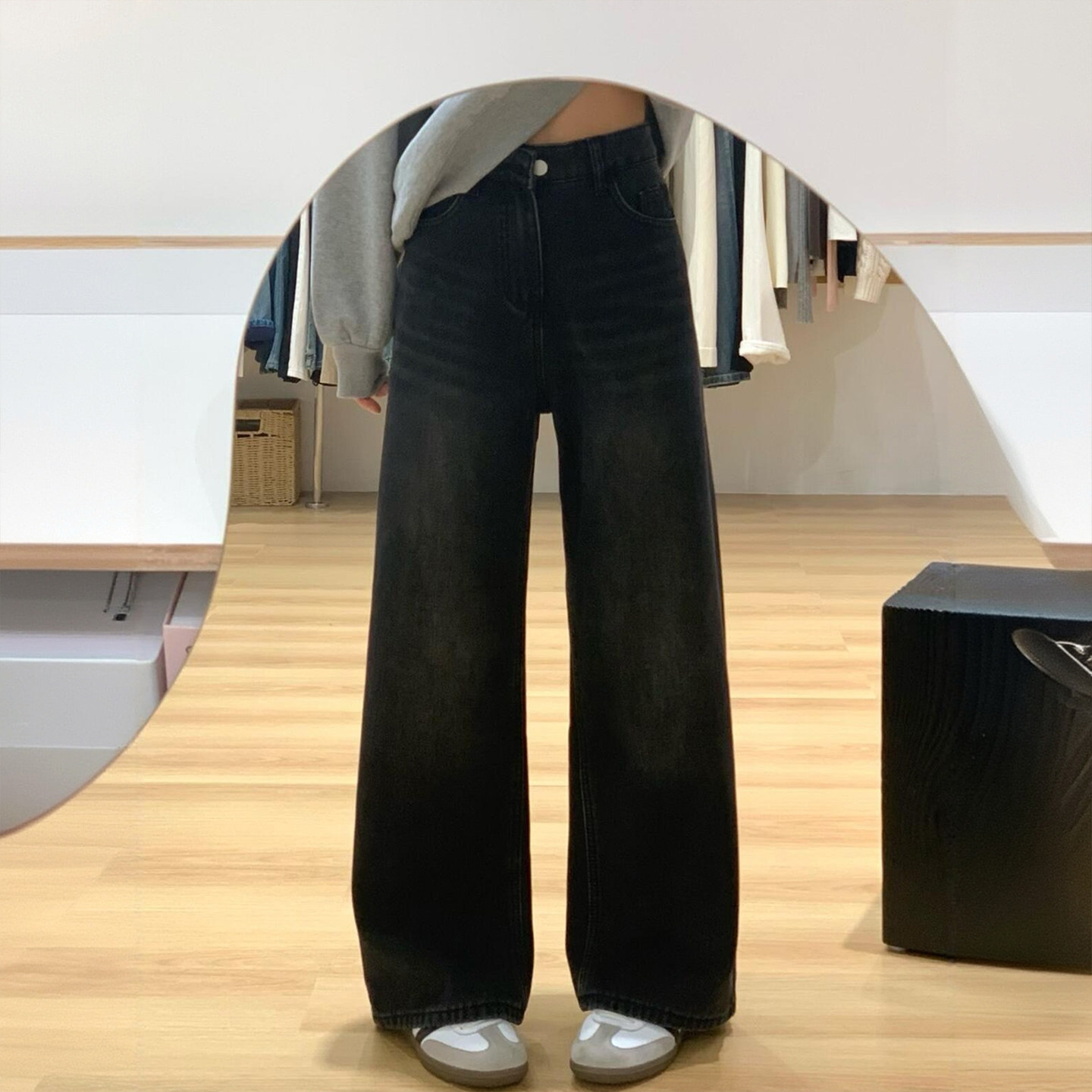 300斤大码女装黑灰色加绒加厚牛仔裤女胖mm宽松显瘦遮肉阔腿裤子,淘宝优惠券,粉丝福利购,淘宝优惠卷