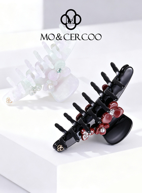 MOCERCOO墨蔻醋酸大号发抓立体花朵抓夹轻简鲨鱼夹气质后脑勺发夹