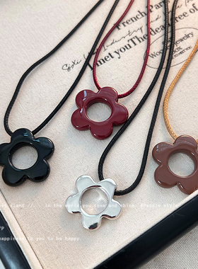 繁花似锦！简约花朵长款项链女