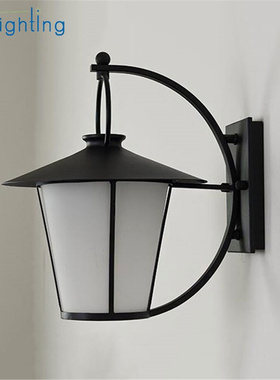 Industrial Outdoor Wall Light Fixture Matter Black warm whit