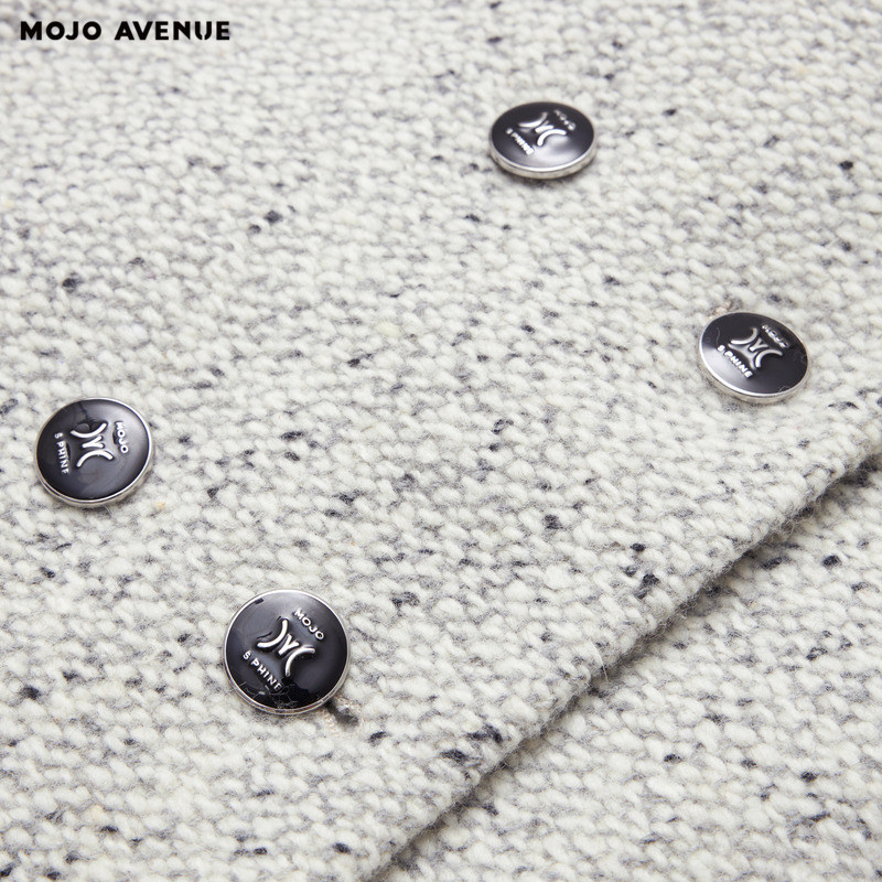 朗姿/莫佐夹花彩点花呢西服立体直角肩香风毛呢外套大衣长,淘宝优惠券,粉丝福利购,淘宝优惠卷