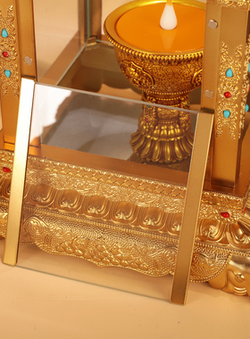 藏式黄铜浮雕佛龛摆件