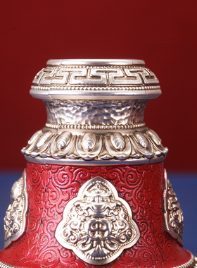 八吉祥彩绘树脂圆孔手摇底