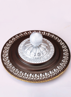 藏式风格桑花合金糌粑盒