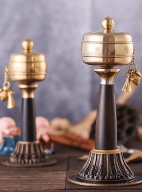 右挽狂澜全铜制火炬轮转金筒