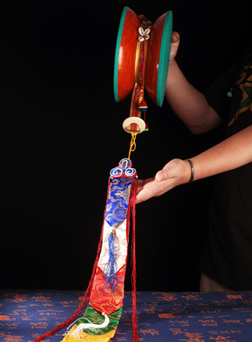 羊皮藏鼓棕色圆大鼓黑色