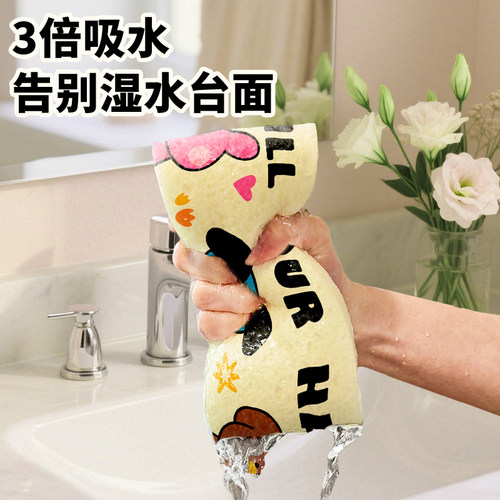洁勋厨房水槽台面加长木浆棉吸水垫洗手台槽边防溅水吸水条海绵垫 - 图1