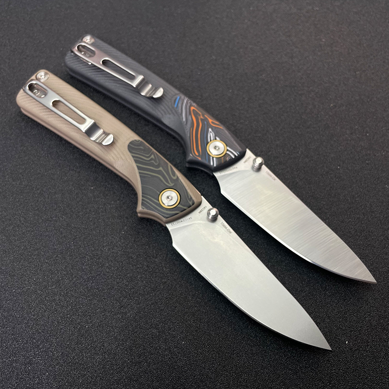 SRM 三刃木 106M-GB折叠刀G10手柄美国回流14c28n钢EDC随身水果刀 - 图1