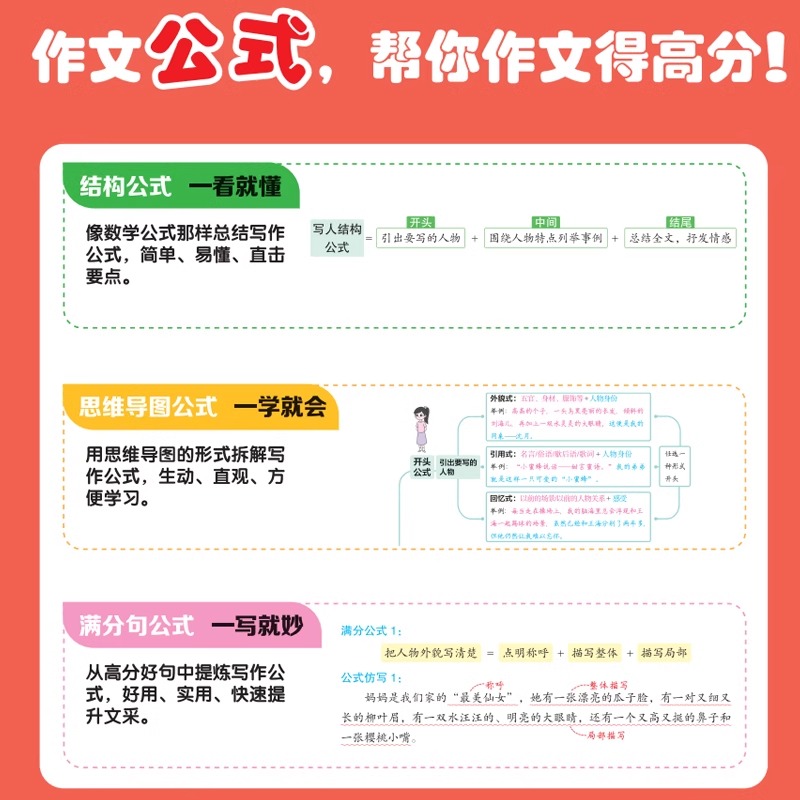 汉知简小学语文满分作文有公式三四五六年级思维导图同步作文小学生作文大全辅导书作文素材积累写作入门技巧训练写