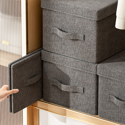 收纳箱筐布艺家用衣服物收纳盒子折叠抽屉式衣柜储物整理箱盒神器 - 图3