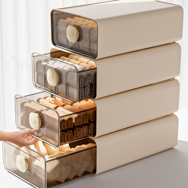 抽屉式内衣内裤收纳盒分格家用宿舍放袜子衣物三合一衣柜整理神器,淘宝优惠券,粉丝福利购,淘宝优惠卷