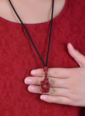 朱砂龙龟吊坠男女士高含量紫金砂钥匙扣挂件项链刻字定制饰品礼物