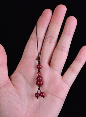 朱砂葫芦手机挂绳链挂饰刻字定制男女士钥匙包包挂件高含量紫金砂