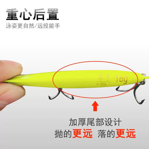 【十支装送饵盒】毒牙大克重沉水铅笔27g铅笔路亚饵远投飞鬼 - 图2