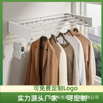 Cross border machining Indoor folding clothes hanger wall-mounted invisible sun-hanger balcony hanging clothes rod concealed towel rack