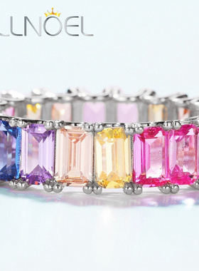 ALLNOEL 925 Sterling Silver Rings For Women Pink 3