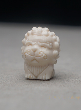 天然猛犸象牙雕刻件 看门石狮子 DIY设计款文玩小配饰 吊坠散珠子