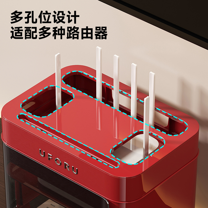 WiFi路由器收纳盒台面机顶盒隐藏电线插座整理盒光猫宽带放置架 - 图2