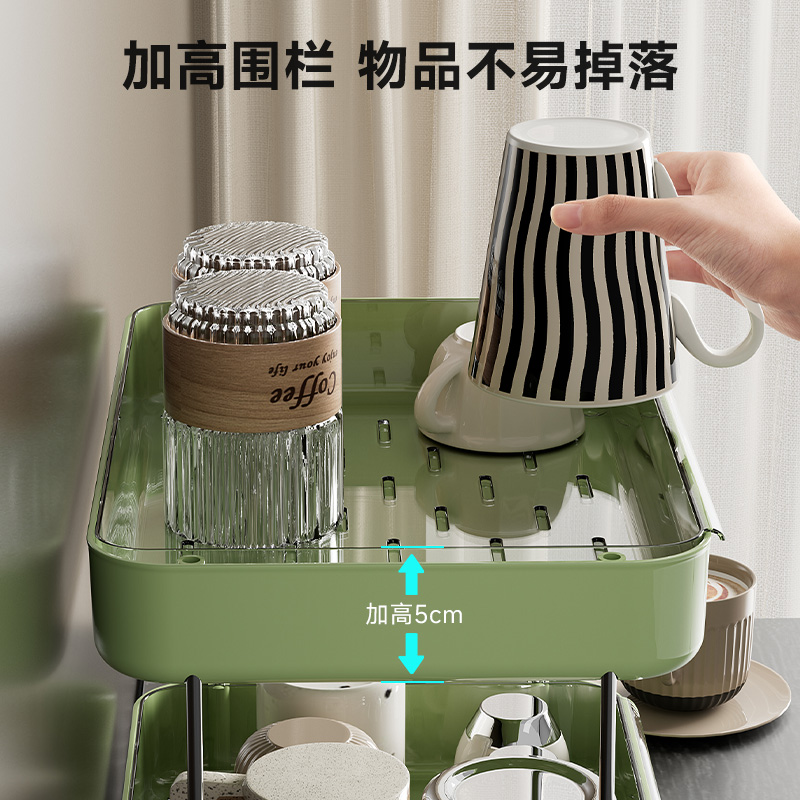 杯子收纳置物架杯架子桌面杯子架餐桌托盘台面咖啡杯水杯沥水架 - 图1