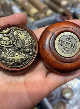 八盘紫檀木手把木工艺把件玩转动玩卦轮小叶件红礼品表面可手