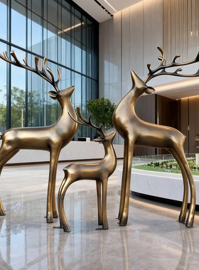 户外仿真梅花鹿雕塑摆件