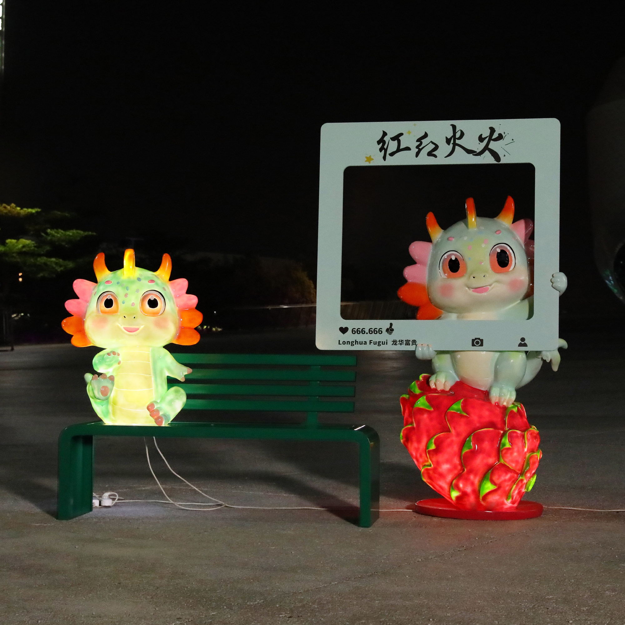 玻璃钢雕塑动物摆件十二生肖小区商场网红打卡可爱卡通户外大摆件,淘宝优惠券,粉丝福利购,淘宝优惠卷