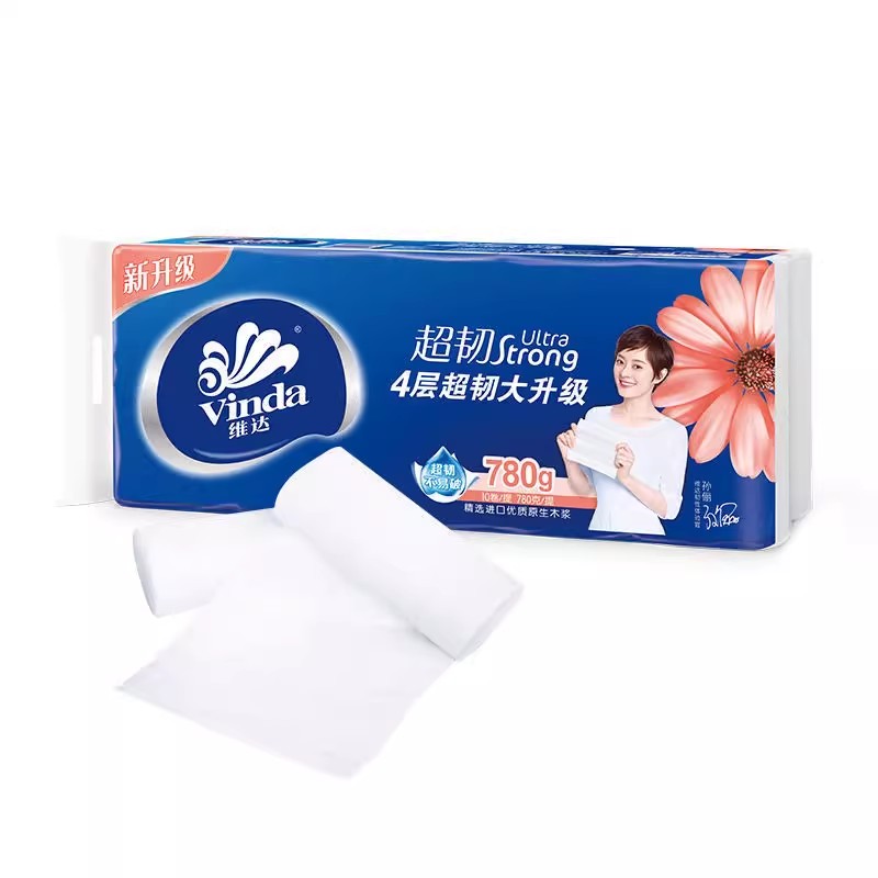 维达（Vinda）超韧无芯卷纸4层780克提装卫生纸厕纸卷筒纸巾家用 - 图3
