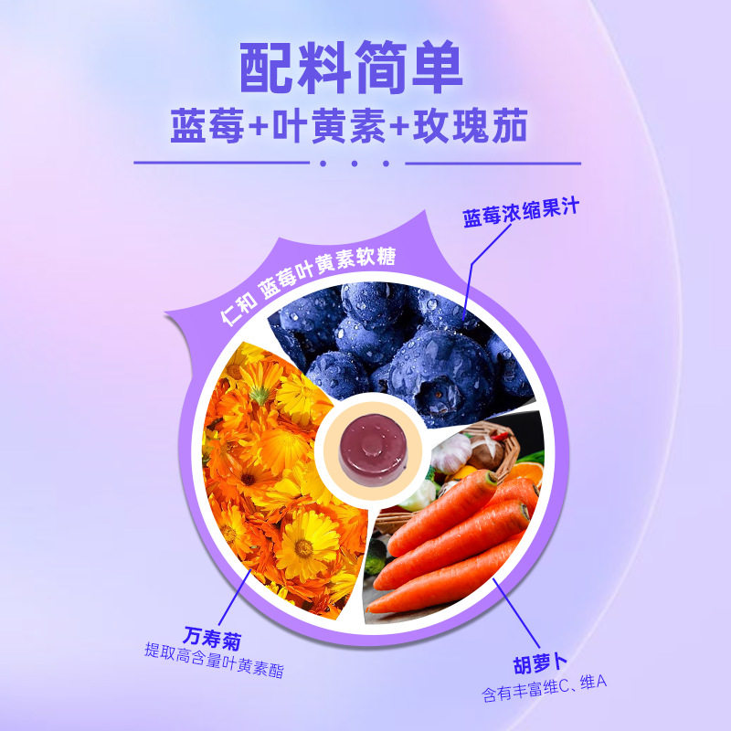 仁和蓝莓叶黄素酯果汁软糖提取青花素正品官方儿童成人非进口现货,淘宝优惠券,粉丝福利购,淘宝优惠卷