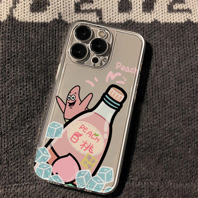 派大星桃苏打适用苹果15promax手机壳iphone14/13女12小米11情侣vivo红米k70/40保护套30华为mate60pro荣耀90