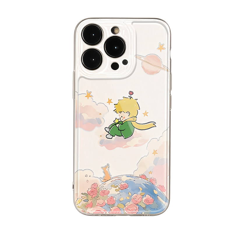 玫瑰星球小王子适用苹果13手机壳16Pro卡通vivox200透明红米note14防摔小米15一加华为mate70荣耀x60硅胶OPPO - 图3