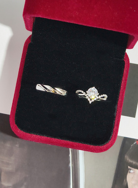 仿真假钻戒一对情侣结婚对戒活口