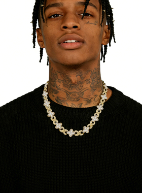 KILLWMMER满钻四叶草锁骨链男