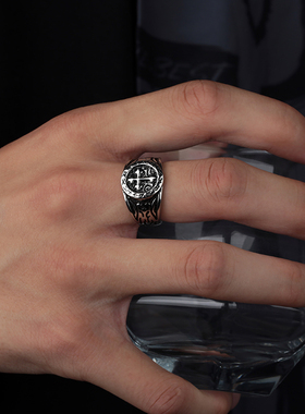 时尚开口戒指可调节复古做旧