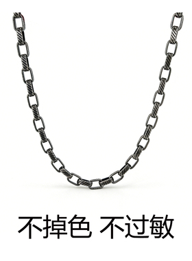 复古朋克竹节钛钢男女锁骨链