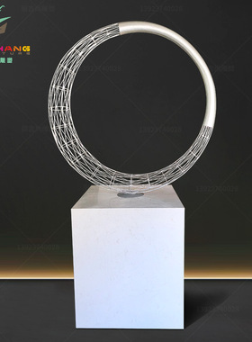 不锈钢创意摆件雕塑 大型商场酒店创意镂空艺术摆件 镂空月亮雕塑