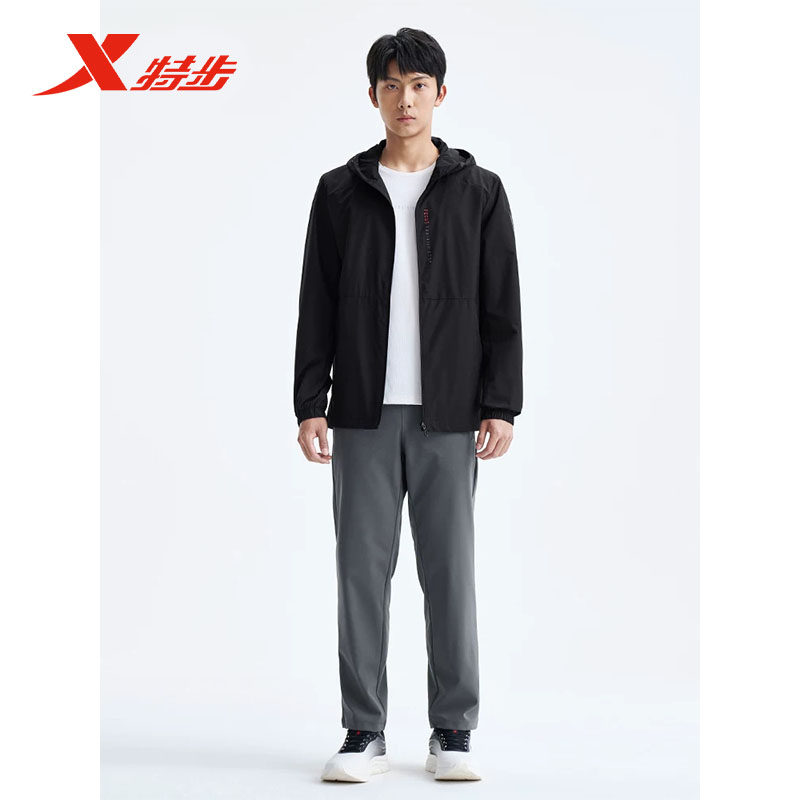 特步运动风衣男2025春季新款户外防风连帽运动外套975329150368,淘宝优惠券,粉丝福利购,淘宝优惠卷