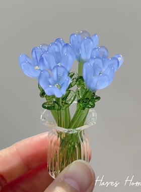 手工琉璃小花朵仿真桌面装饰摆件